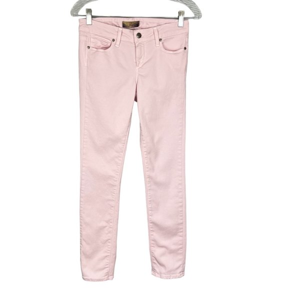 Paige Womens Peg Skinny Jeans Lavender Pink Stretch Premium Denim size 26 - Picture 1 of 10